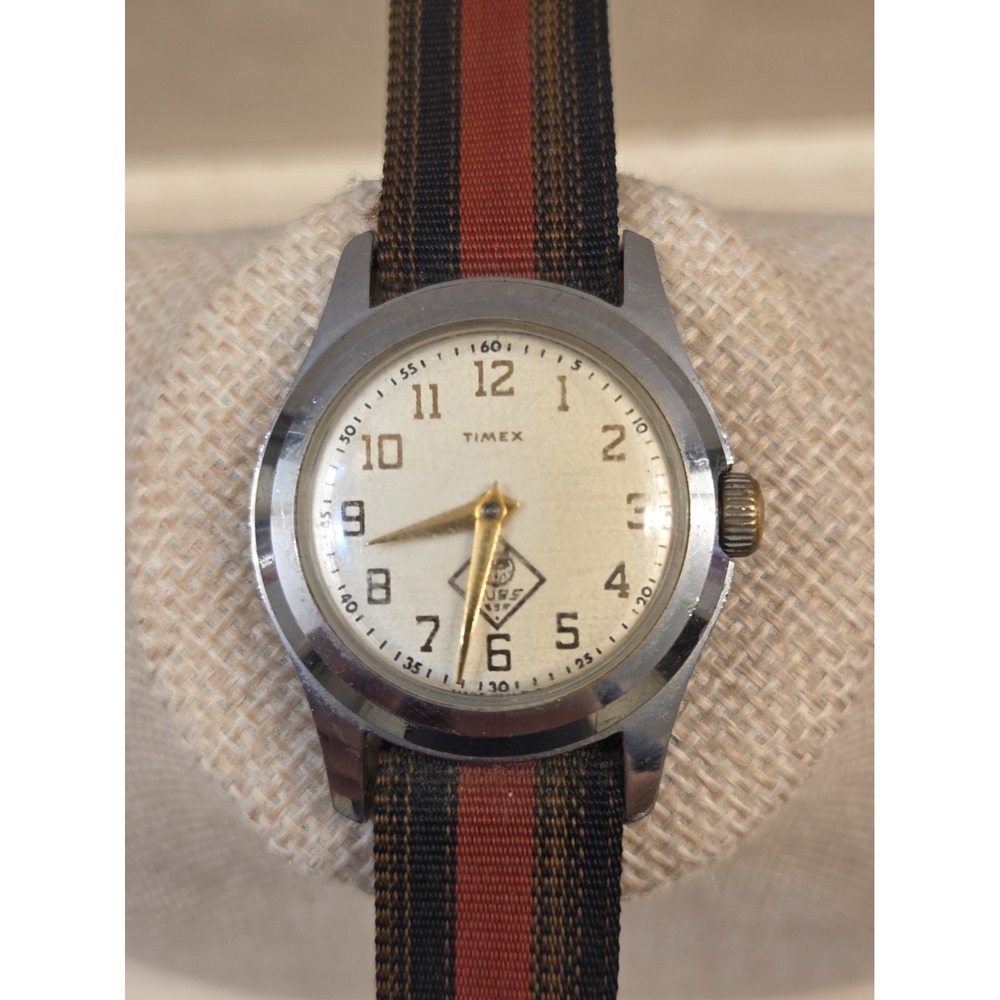 Vintage 31mm 1955 Timex Cubs Scouts Men's‎ Mechanical Wristwatch Chrome Plated